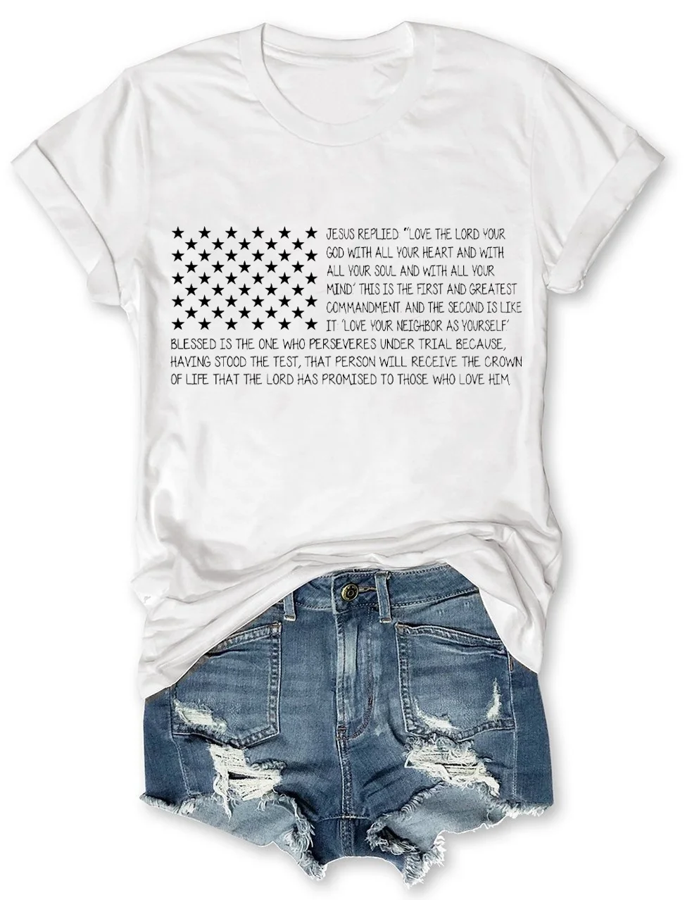 USA Flag American Christian Bible T-Shirt