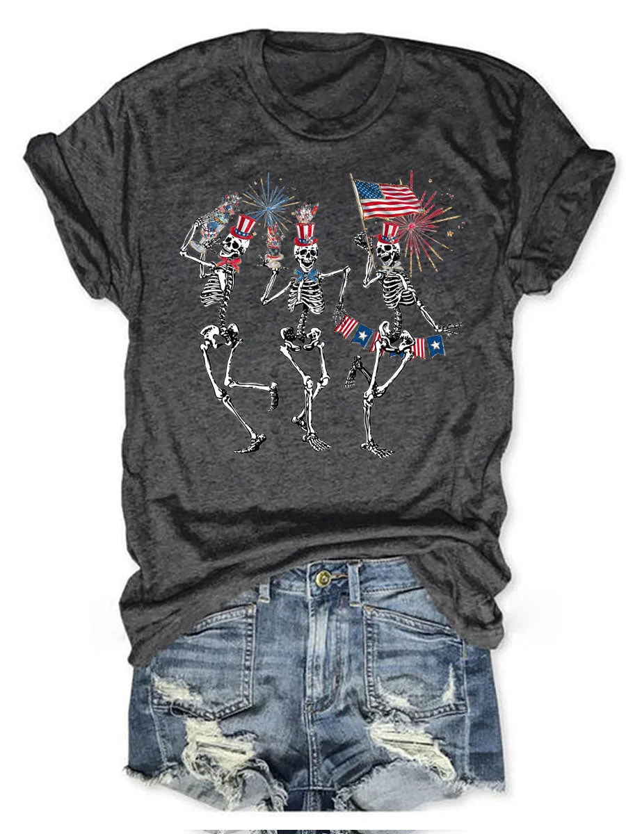 Dancing SkeletonAmerican Flag T-shirt