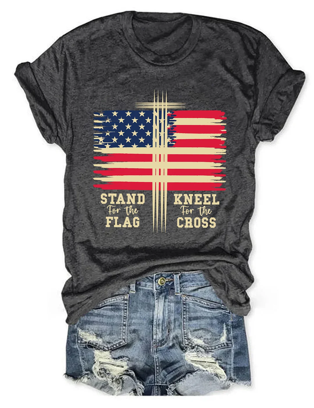 Stand For The Flag Kneel For The Cross T-shirt