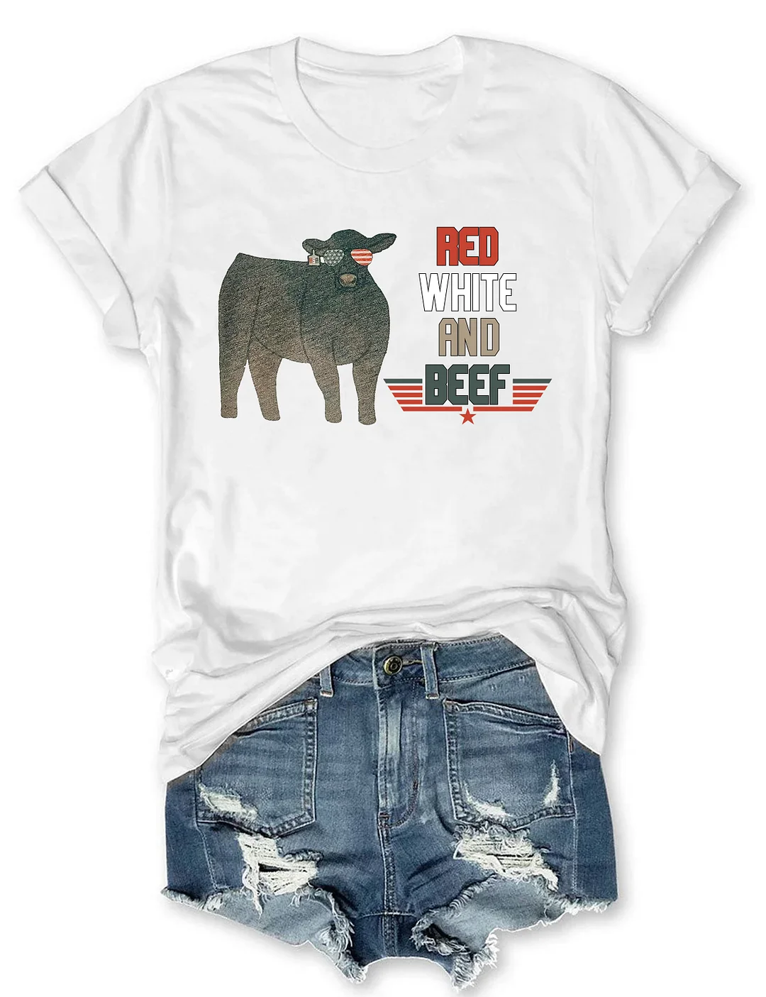 Red White And Beef Cattle T-shirt