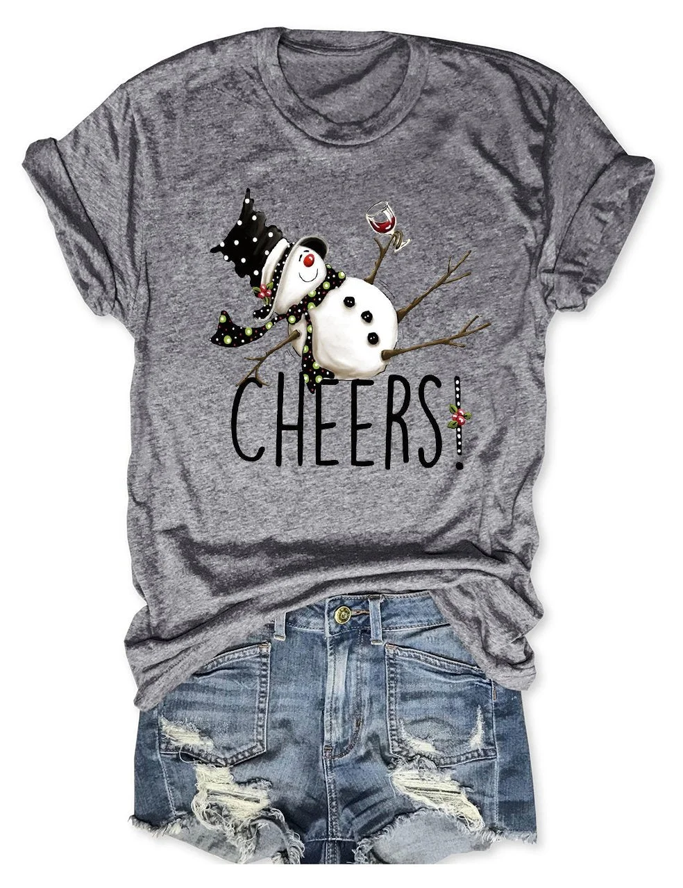 Cheers Snowman Christmas T-Shirt