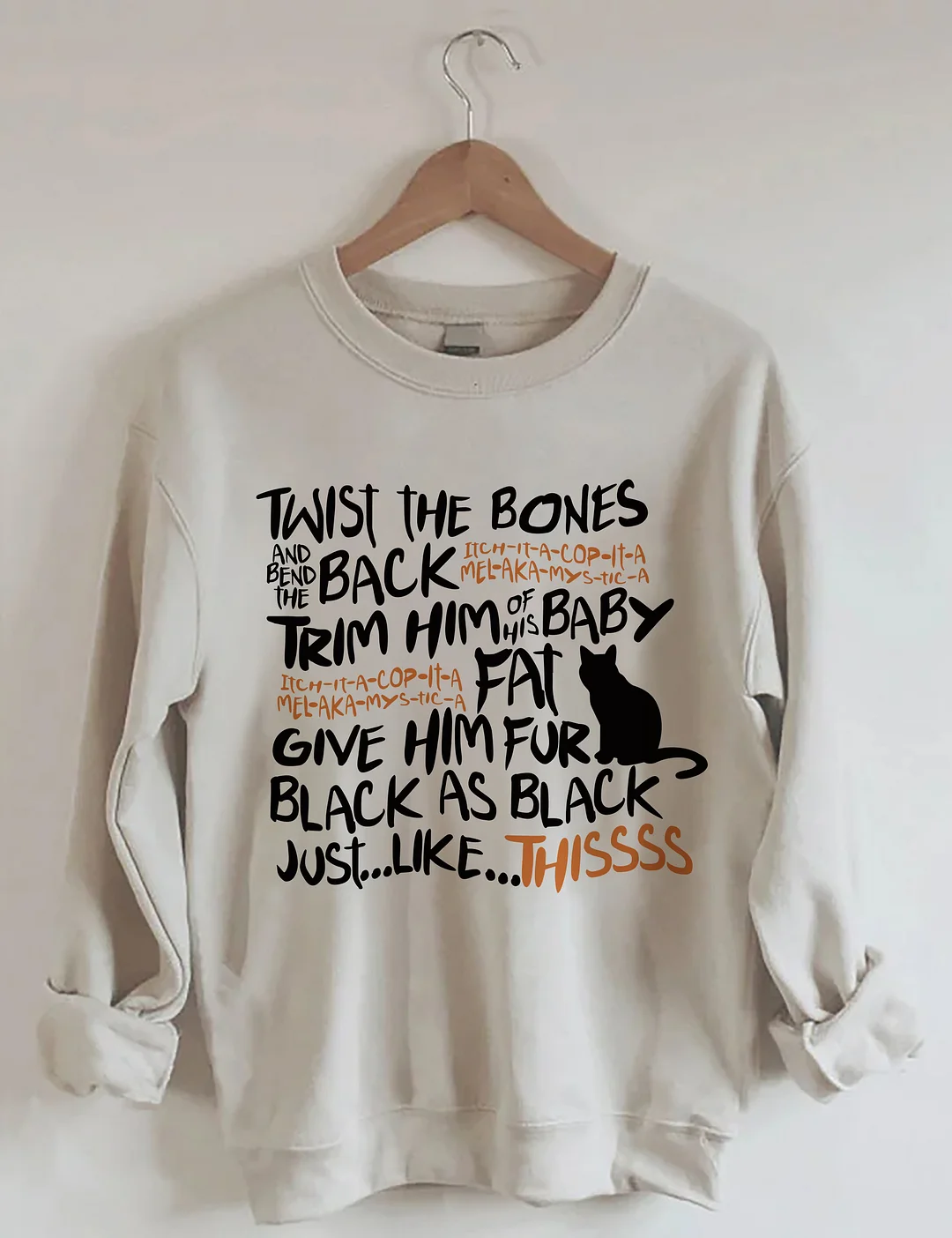 Twist The Bones Halloween Cat Sweatshirt