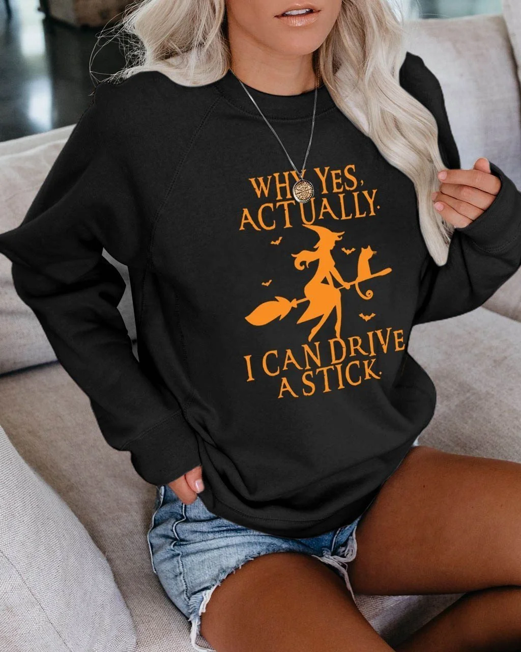 Why Yes Actually I Can Drive A Stick Halloween Sweatshirt