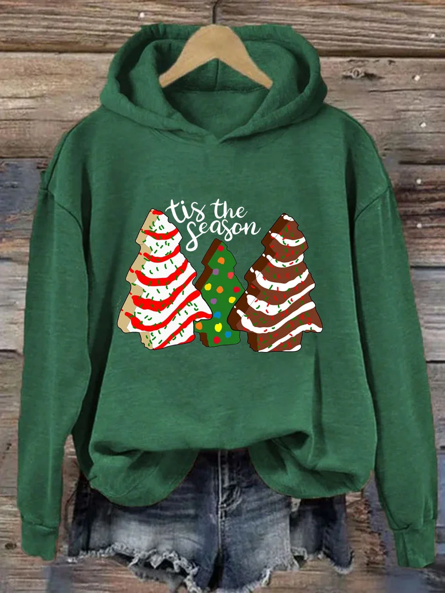 Tis The Season Christmas Cake Tree Hoodie