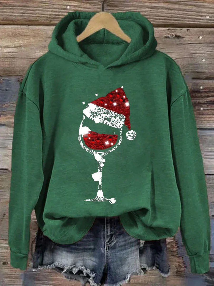 Christmas Wine Glasses Hoodie