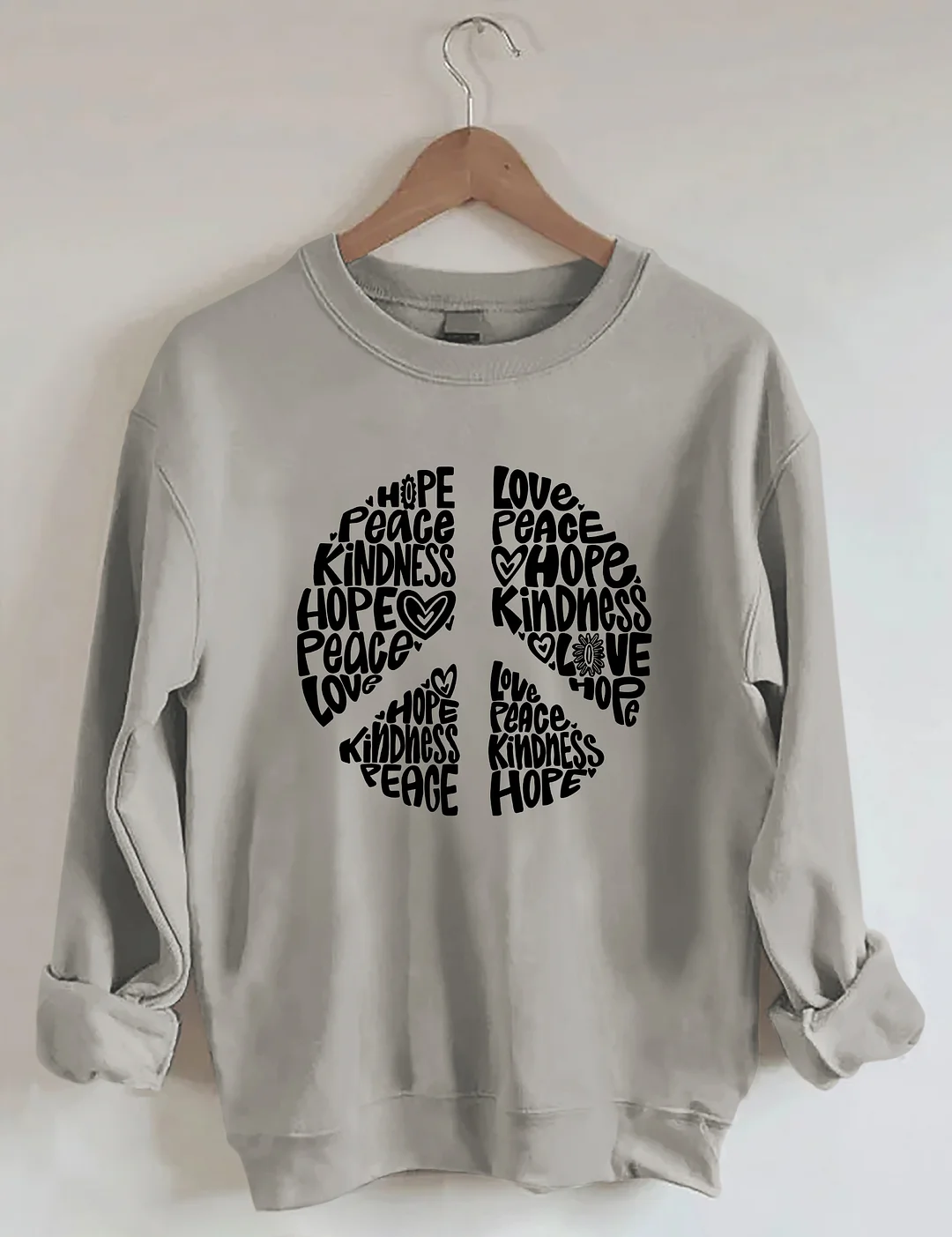 Inspirational Peace Sign Graphic Sweatshirt