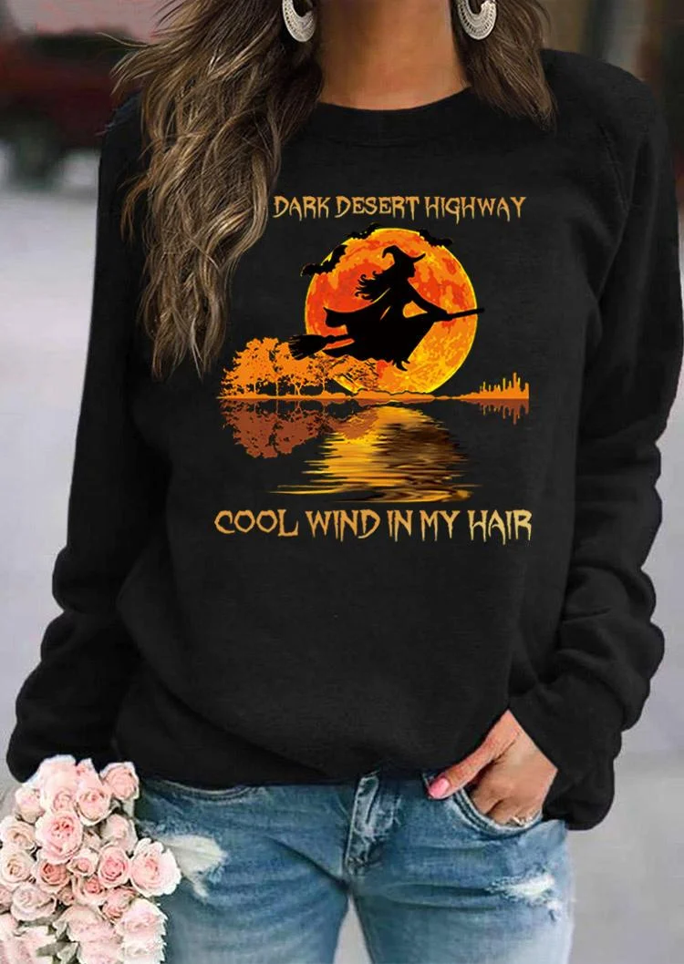 Halloween On A Dark Desert Highway Sweatshirt - Black