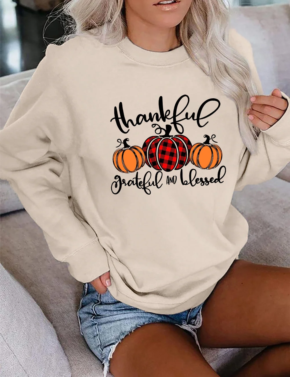 Thankful Grateful Blessed Pumpkin Sweatshirt