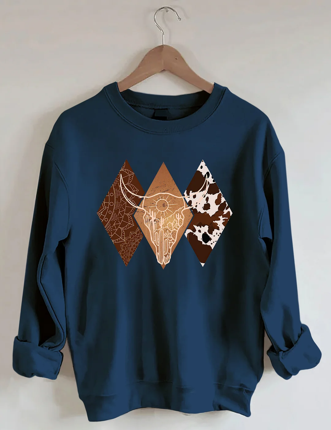 Boho Bull Skull Sweatshirt