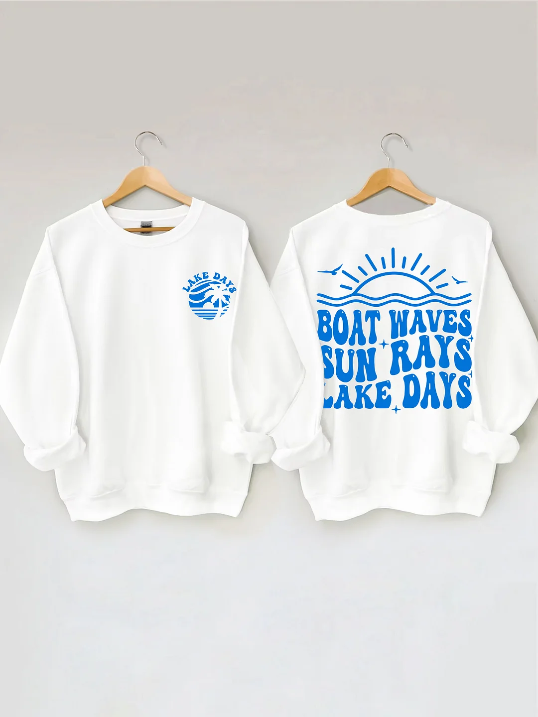 Boat Waves Sun Rays Lake Days Sweatshirt