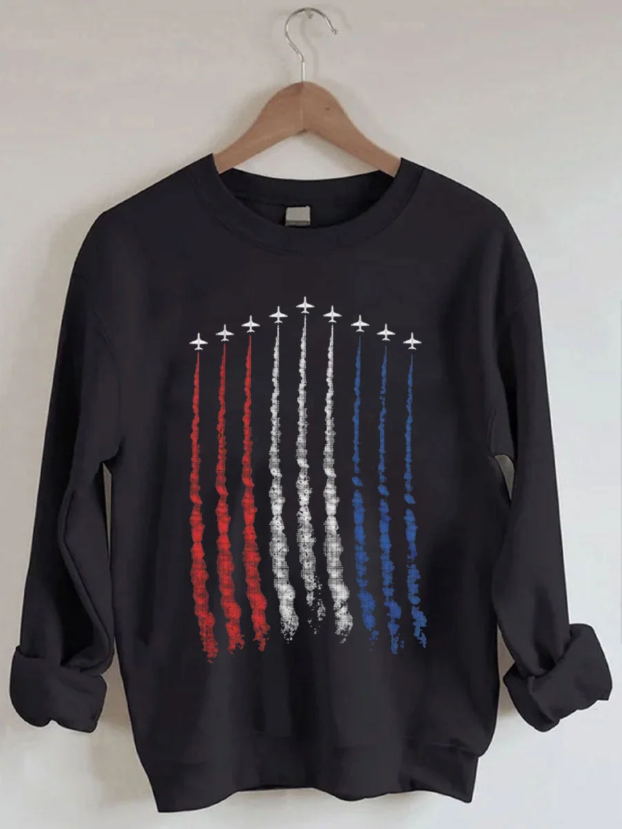 Red White Blue Air Force Flyover Sweatshirt