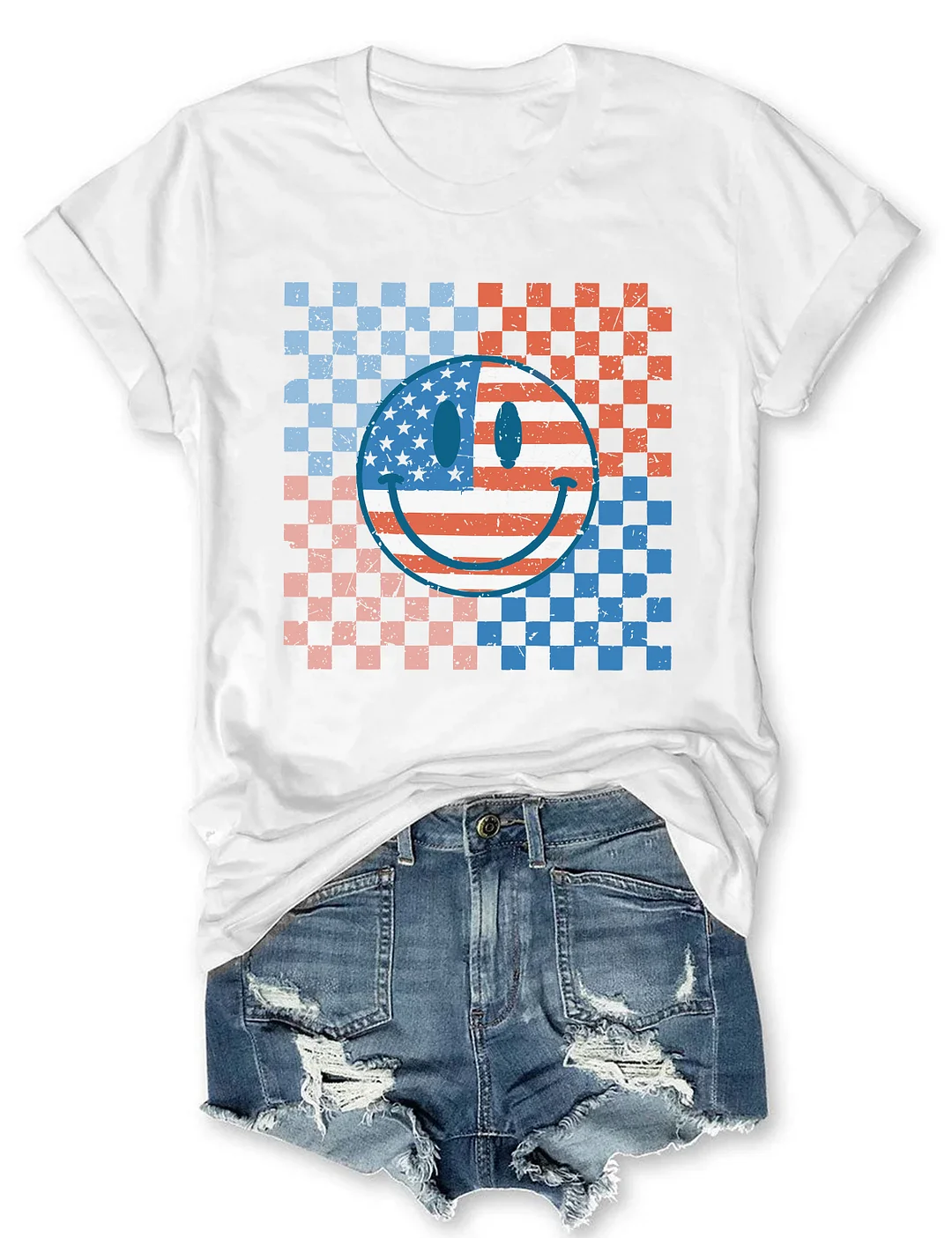 Retro USA 4th Of July Smiling T-shirt