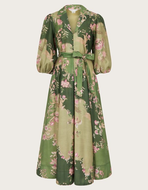 Monsoon Adela Shirt Dress Green - Image 6