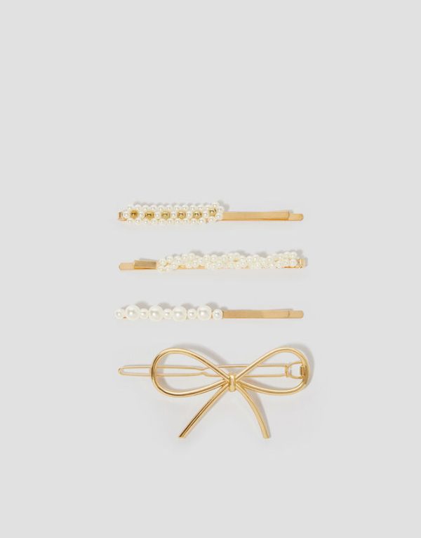 Monsoon 4-Pack Pearl Bow Hair Clips