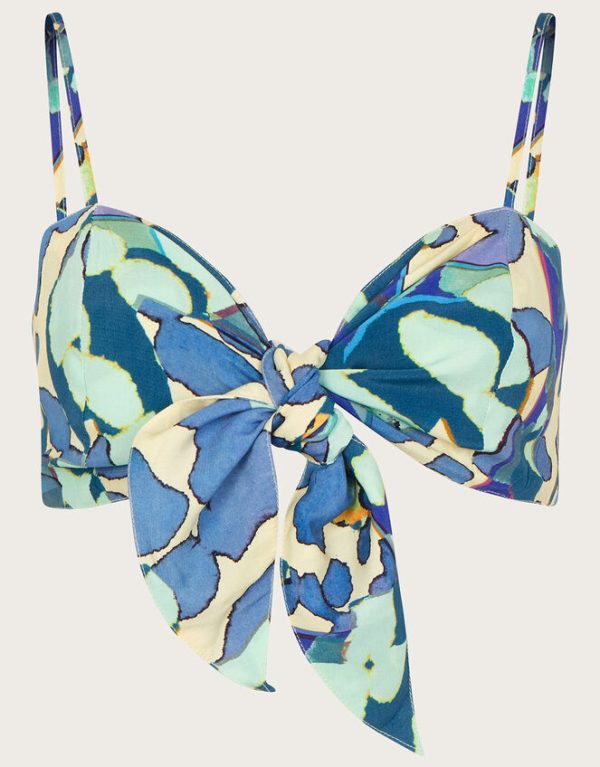 Monsoon Abstract Print Crop Top Blue - Image 5