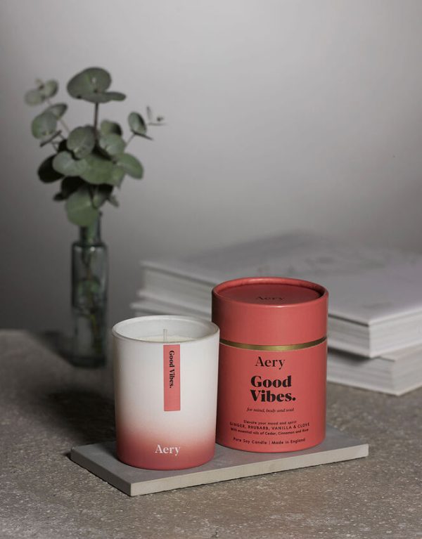 Monsoon Aery Good Vibes Ginger Rhubarb & Vanilla Candle 200g - Image 2