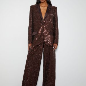 Monsoon Monsoon x Sarah Corbett-Winder Satin Sequin Blazer Bronze