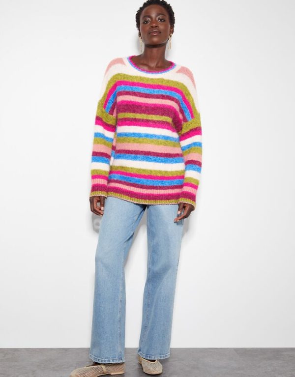 Monsoon Shonda Colourful Stripe Jumper Multi - Image 2