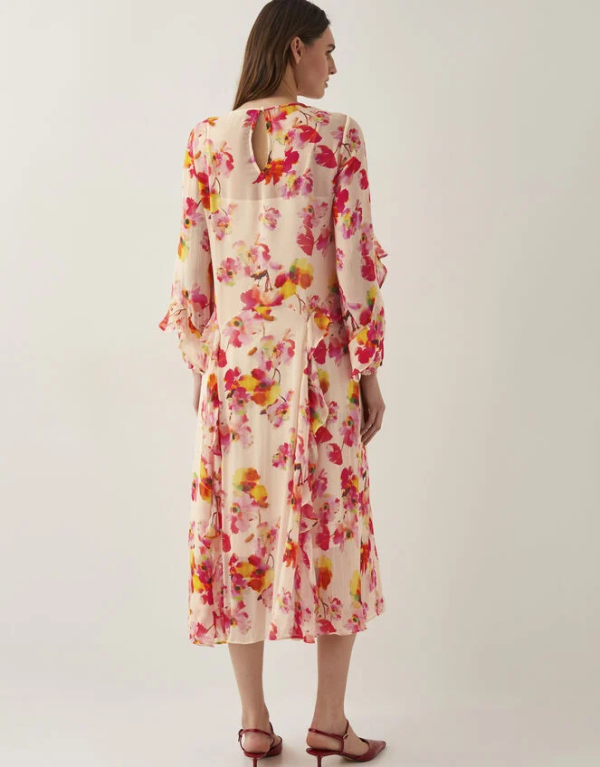 Monsoon Vanna frill floral print midi dress ivory - Image 3