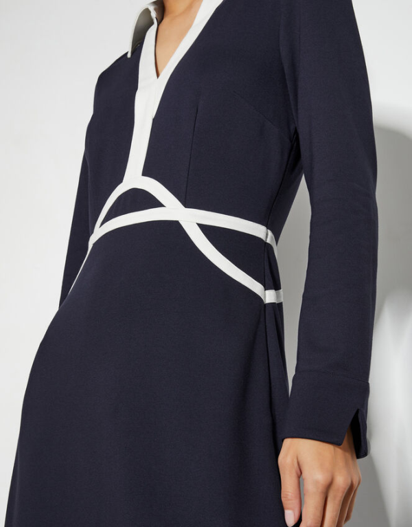 Monsoon Jay jersey collar midi dress blue - Image 4