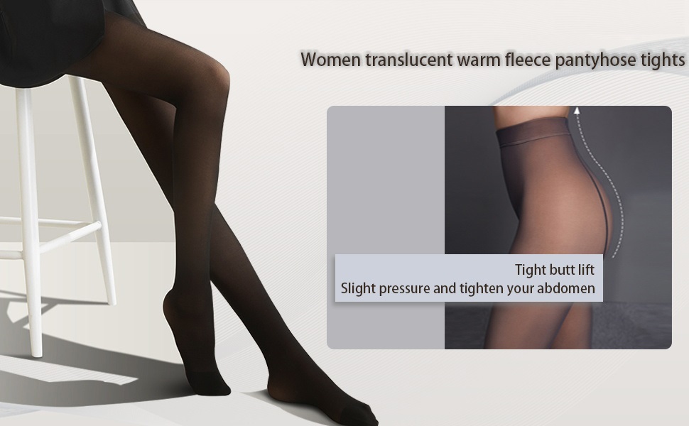 Fleece Lined Tights Sheer Women