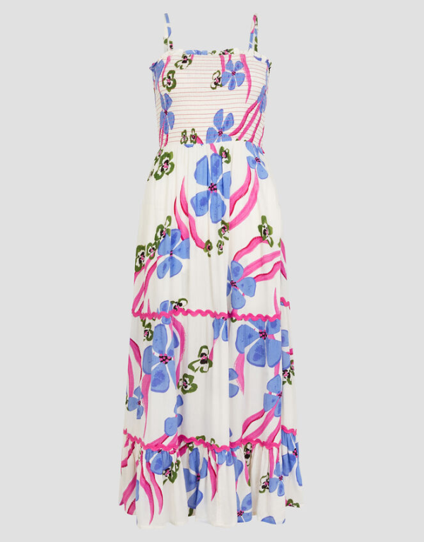 Monsoon Fiona floral bandeau midi dress ivory - Image 4